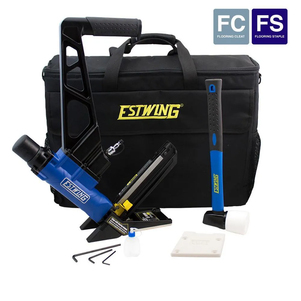 Estwing Pneumatic 2-in-1 15.5-Gauge and 16-Gauge 2 in. Flooring Nailer and Stapler with Bag, photo 8 of 8