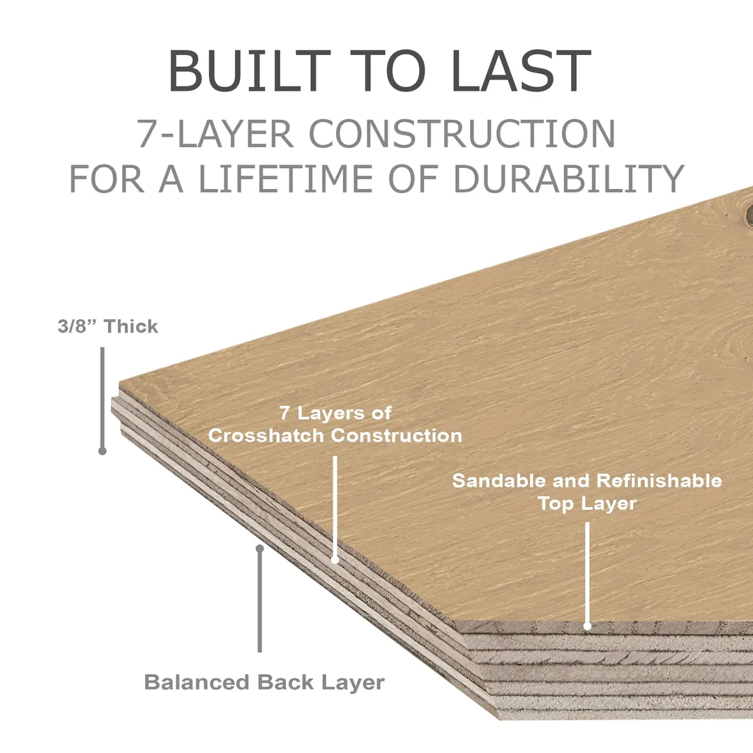 Element Flooring Stoneboro Greenwood European white oak 3/8-in T x 7-1/2-in W Wirebrushed Engineered Hardwood Flooring ( 39.06-sq ft / Carton ), photo 13 of 15