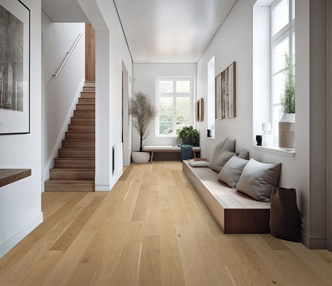 Element Flooring Stoneboro Wateree European white oak 3/8-in T x 7-1/2-in W Wirebrushed Engineered Hardwood Flooring ( 39.06-sq ft / Carton ), photo 14 of 15