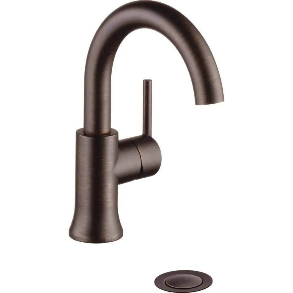 Trinsic Single Hole Single-Handle Bathroom Faucet with Metal Drain Assembly in Matte Black, photo 10 of 10