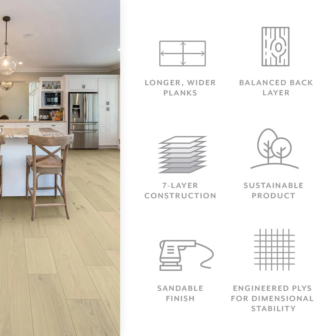 Element Flooring Irving Park Coster European white oak 9/16-in T x 8-33/50-in W Wirebrushed Engineered Hardwood Flooring ( 31.25-sq ft / Carton ), photo 4 of 15