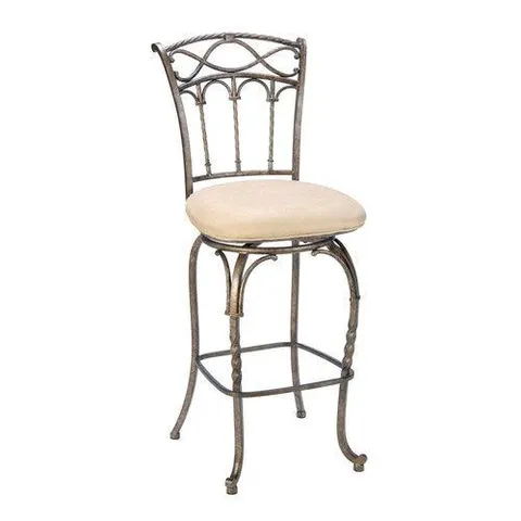 Kendall Pewter and Antique Bronze Highlighting Counter Upholstered Swivel Bar Stool