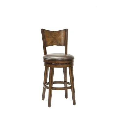 Jenkins Rustic Oak Upholstered Swivel Bar Stool