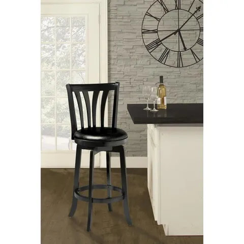Savana Black Upholstered Swivel Bar Stool