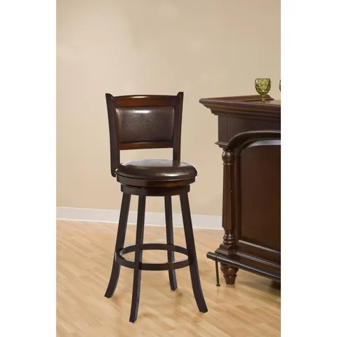 Dennery Cherry Upholstered Swivel Bar Stool