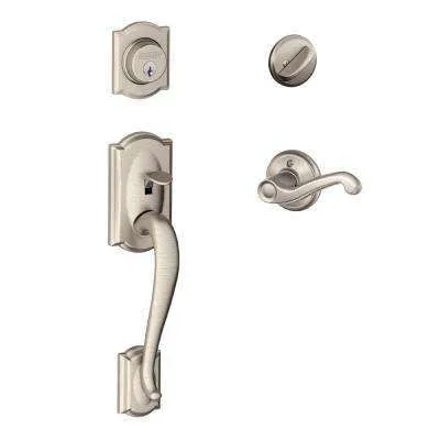 Single Cylinder Satin Nickel Door Handleset