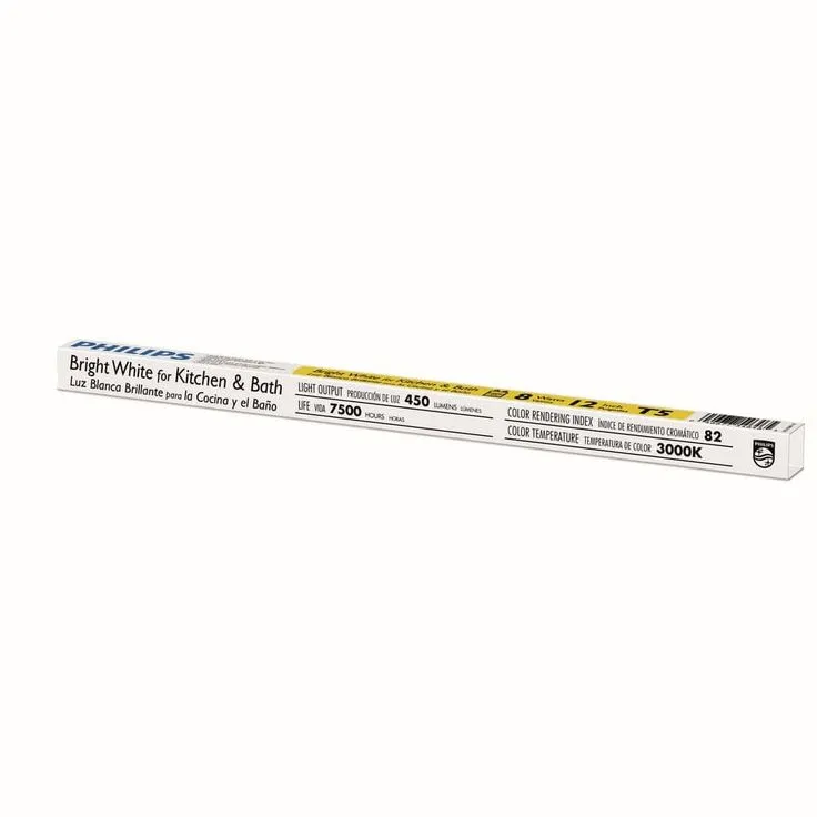 Philips 8-Watt 12 in. Linear T5 Fluorescent Tube Light Bulb Bright White (3000K), photo 2 of 7