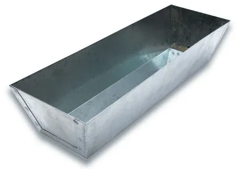 Galvanized Steel Mud Pan, 2.81 in high · 4.5 in wide · 12.8 in long