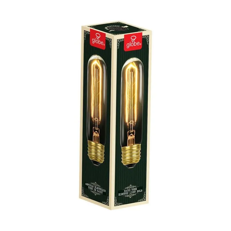Globe Electric 60-Watt Incandescent T10 Antique Style Radio Tube Medium Base Light Bulb - Vintage Style Light Bulb, photo 3 of 3