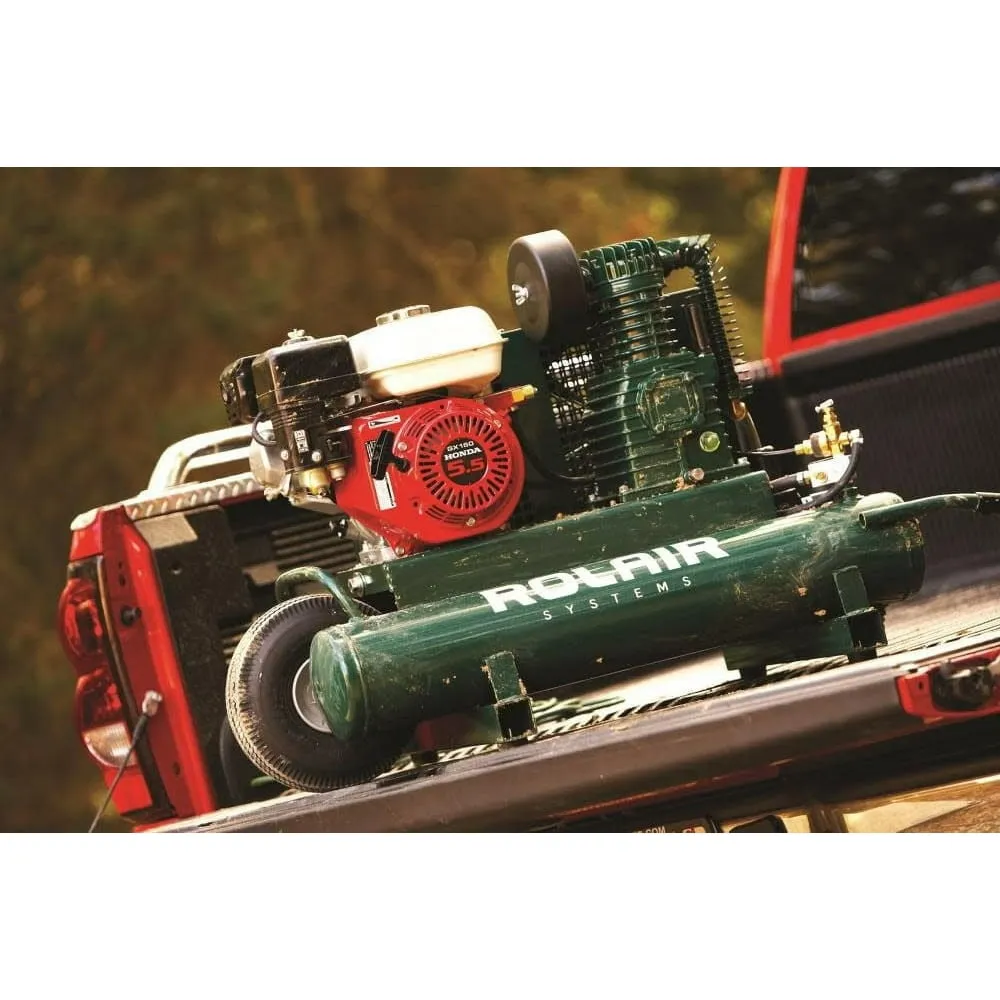Rolair 4090HK17 Wheeled Gas Air Compressor, 9 Gallon Twin Tank, 163cc Honda 5.5 HP Engine, 9.3 CFM @ 90 PSI, photo 4 of 4