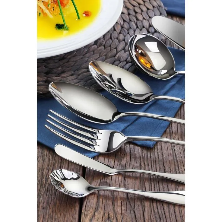 Rain 103-Piece 18/10 Stainless Steel Flatware Set Service for 12, photo 2 of 7