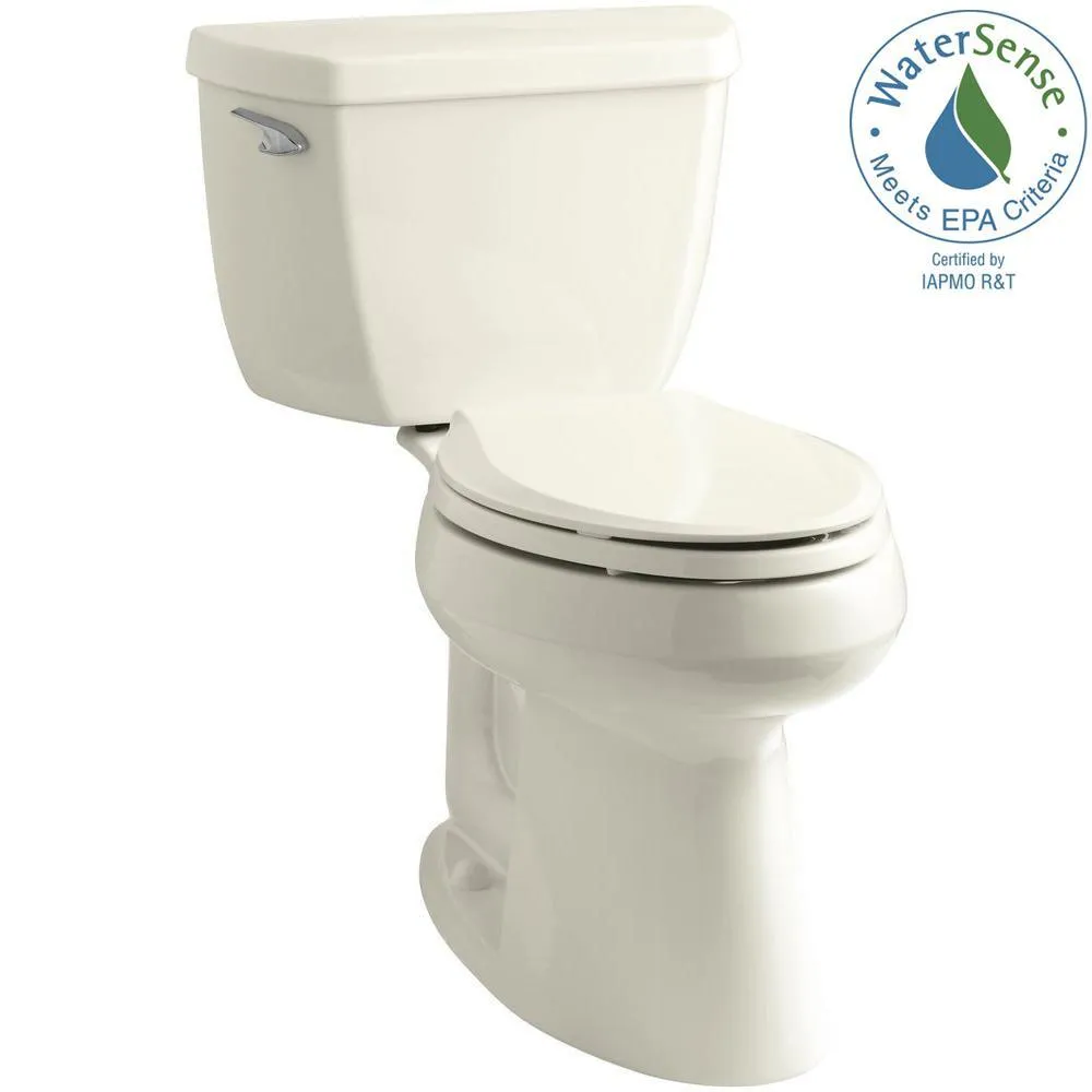 Highline Classic Comfort Height 10 in. Rough-In 2-Piece 1.28 GPF Single Flush Elongated Toilet in Biscuit, photo 7 of 10