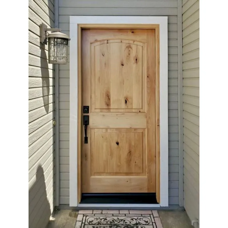 Krosswood Doors 30 in. x 80 in. Rustic Knotty Alder Arch Top Provincial Stain Right-Hand Inswing Wood Single Prehung Front Door, photo 4 of 8