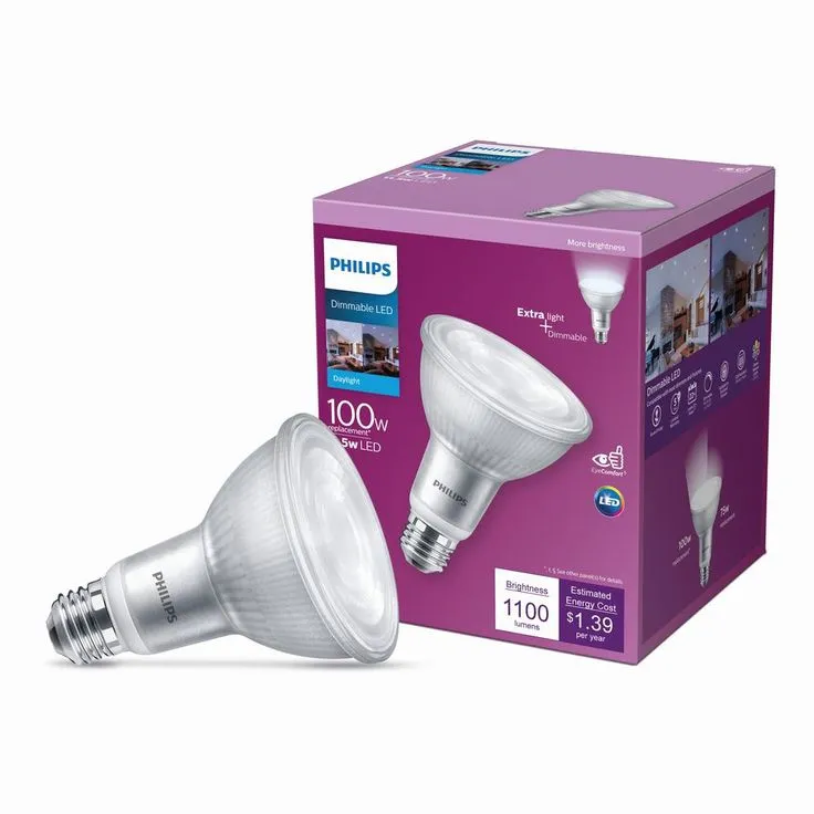 Philips 100-Watt Equivalent PAR30L High Output Dimmable Flood LED Light Bulb in Daylight (5000K) (1-Bulb), photo 6 of 7