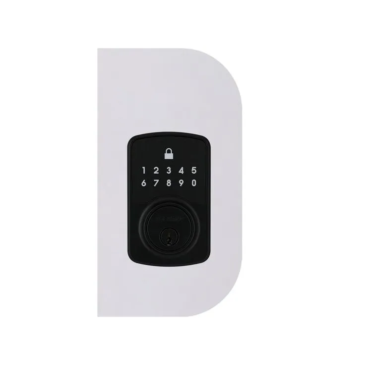 Defiant Square Compact Hubspace Matte Black Electronic Single Cylinder Deadbolt, photo 3 of 11