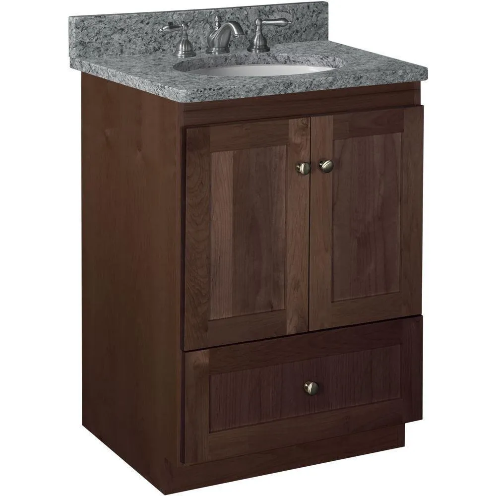 Shaker 42 in. W x 21 in. D x 34.5 in. H Vanity Cabinet Only in Natural Alder, photo 46 of 47