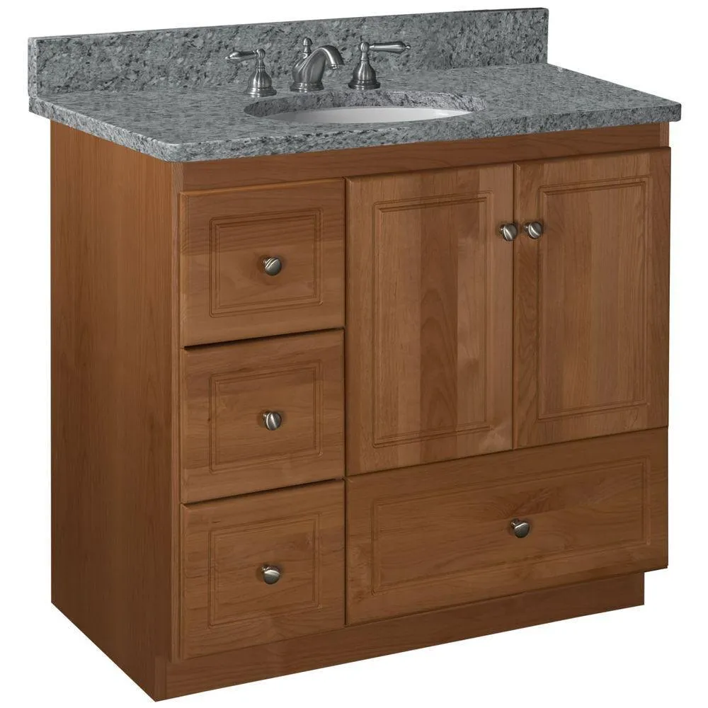 Simplicity by Strasser Ultraline 30 in. W x 21 in. D x 34.5 in. H Bath Vanity Cabinet Only with Left Drawers in Dewy Morning, photo 9 of 12