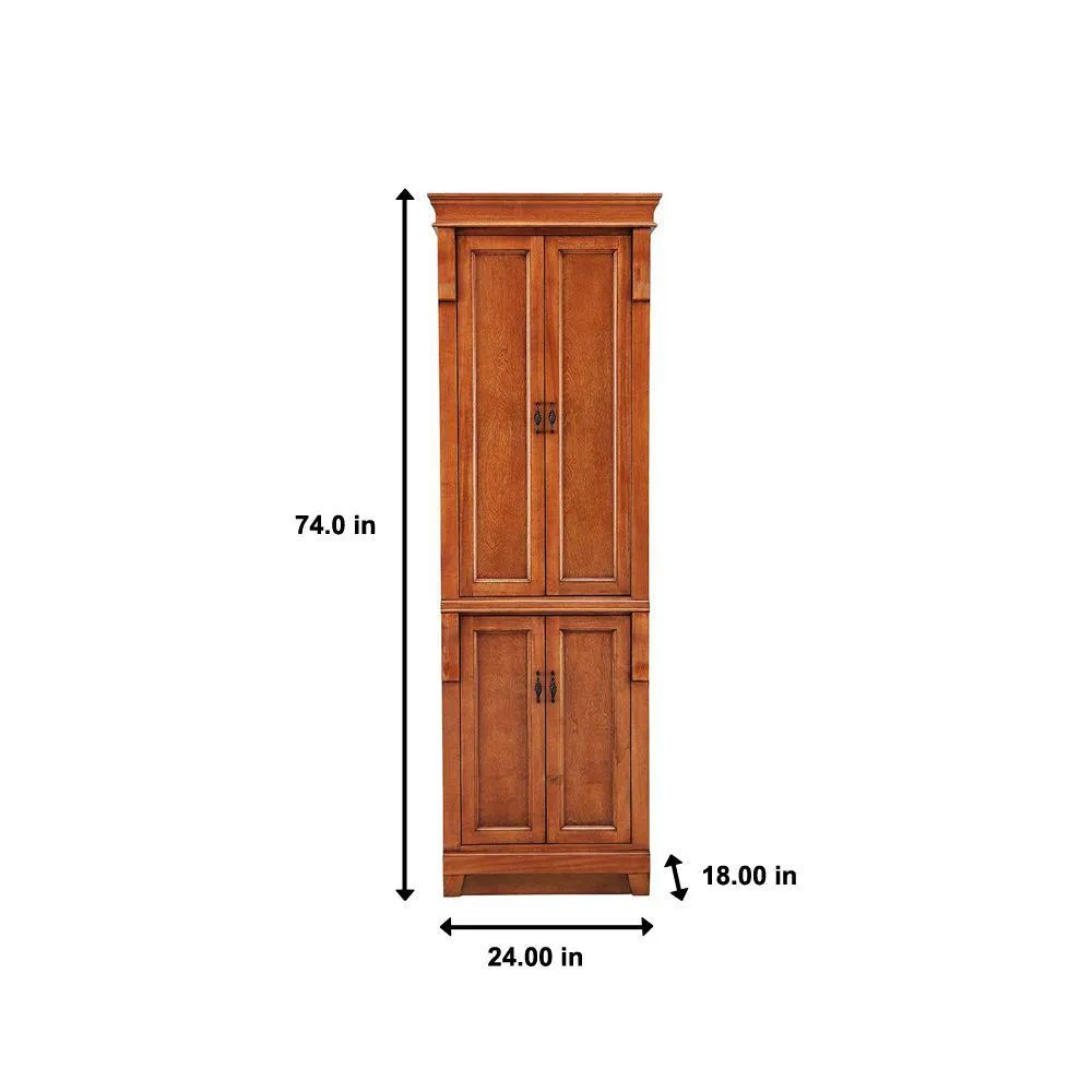 Naples 24 in. W x 17 in. D x 74 in. H Bathroom Linen Cabinet in Warm Cinnamon, photo 11 of 12