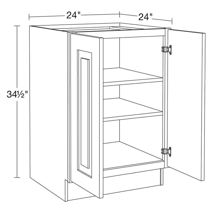 Home Decorators Collection Grayson 24 in. W x 24 in. D x 34.5 in. H Assembled Plywood Full Height Door Base Kitchen Cabinet in Mythic Blue, photo 3 of 5