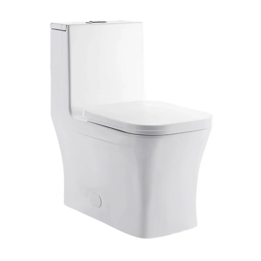 Concorde 1-Piece 0.8/1.28 GPF Dual Flush Square Elongated Toilet in White, photo 5 of 15