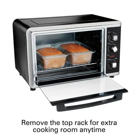 Countertop Toaster Oven Black with Convection and Rotisserie