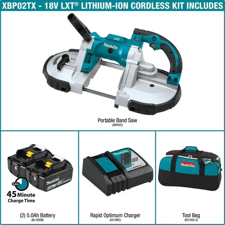 Makita 18-Volt LXT 5.0Ah Lithium-Ion Cordless Portable Band Saw Kit with bonus 18-Volt LXT Lithium-Ion Battery Pack 5.0Ah, photo 8 of 8
