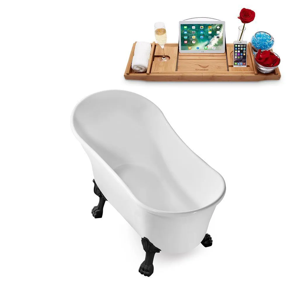 Streamline 63 in. Acrylic Clawfoot Non-Whirlpool Bathtub in White, photo 3 of 7