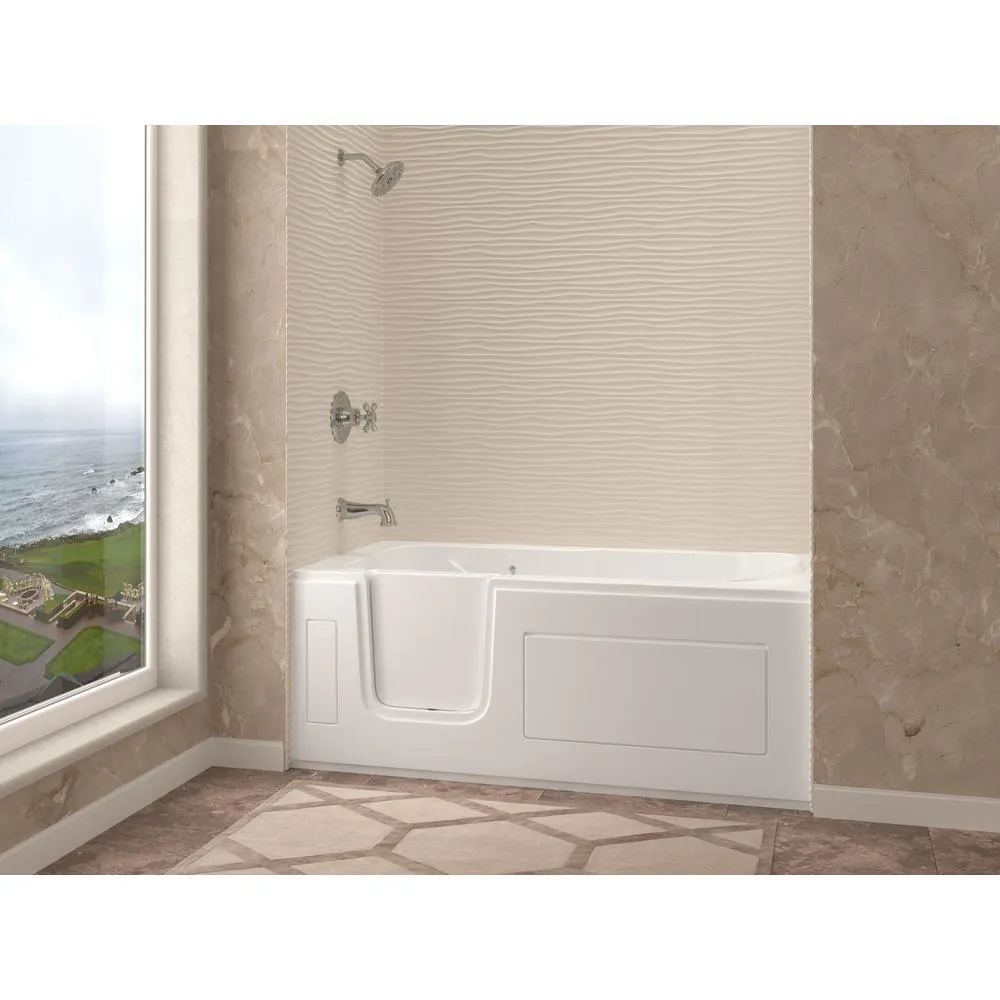 Universal Tubs HD Series 60 in. Left-Drain Step-In Walk-In Soaking Bathtub with Low Entry Threshold, White, photo 9 of 16