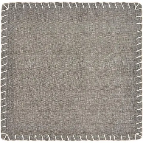 Neutral 15 × 15 in Gray Embroidered Edge Square Cotton Placemat
