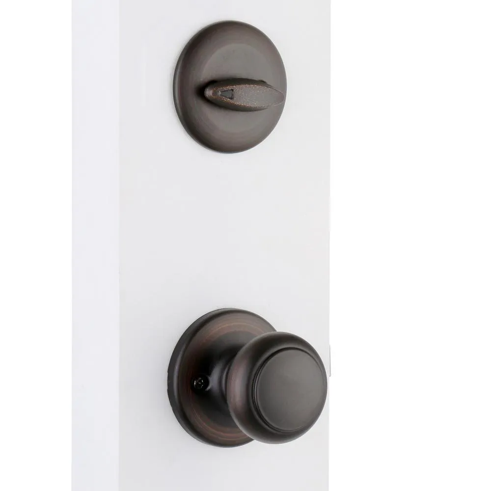 Belleview Venetian Bronze Single Cylinder Door Handleset with Cove Door Knob Featuring SmartKey Security, photo 4 of 5