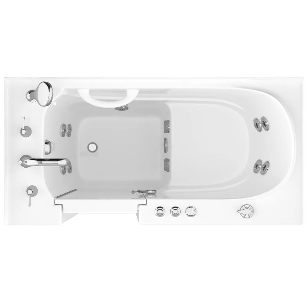 Universal Tubs HD Series 53 in. Left-Drain Quick-Fill Walk-In Whirlpool Bath Tub with Powered Fast Drain, White, photo 2 of 23
