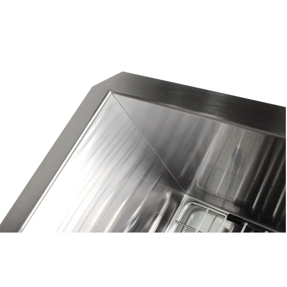 Undermount Stainless Steel 42 in. x 20 in. x 10 in. Deep 16-Gauge Triple Bowl 40/20/40 Zero Radius Kitchen Sink Combo, photo 9 of 9