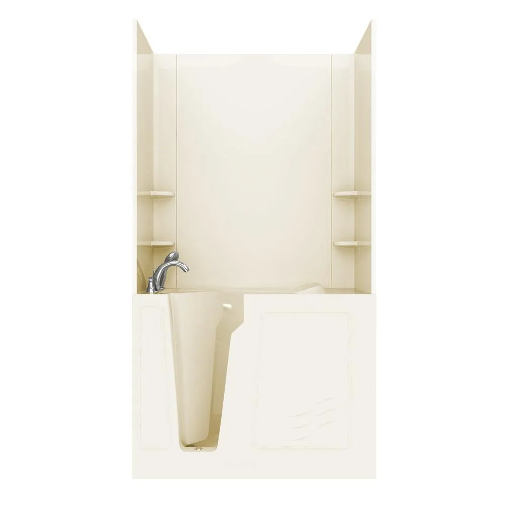 Universal Tubs Rampart Nova Heated 3.9 ft. Walk-in Whirlpool and Air Bathtub with Flat Easy Up Adhesive Wall Surround, Right Drain, White, photo 19 of 42
