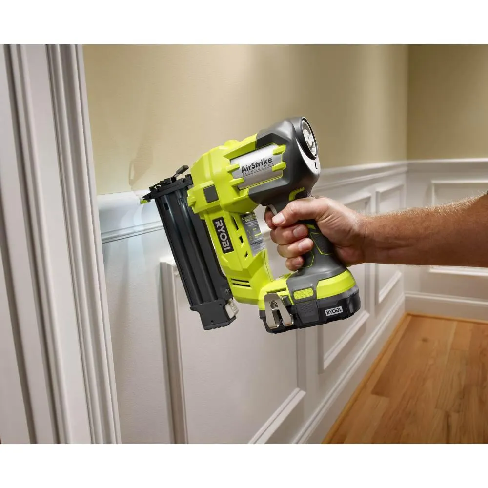 RYOBI 18V ONE+ Cordless AirStrike 18-Gauge Brad Nailer, 16-Gauge Straight Finish Nailer Kit w/(1)1.5Ah Battery and Charger, photo 9 of 15