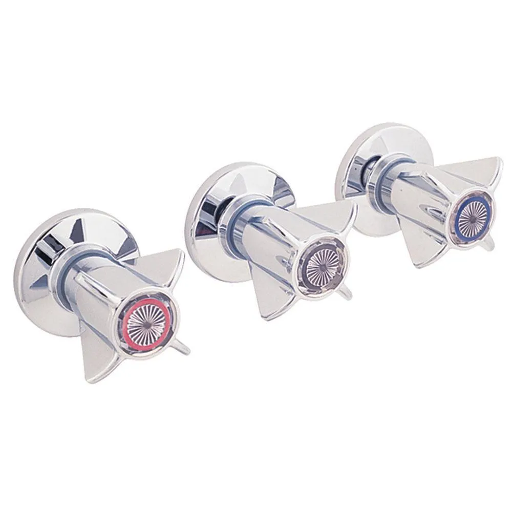 EZ-FLO Basic-N-Brass 3-Handle 1-Spray Tub and Shower Faucet with Adjustable Spray Shower Head in Chrome (Valve Included), photo 3 of 3