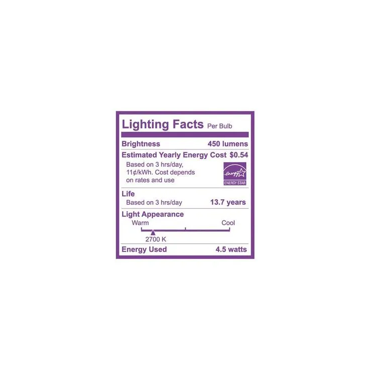 Philips 40-Watt Equivalent A19 Non-Dimmable Energy Saving Frosted Classic Glass LED Light Bulb Soft White (2700K) (8-Pack), photo 6 of 8