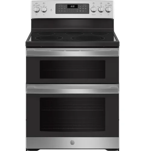 30 in. 6.6 cu. ft. Double Oven Electric Range with Steam-Cleaning Convection Oven in Stainless Steel