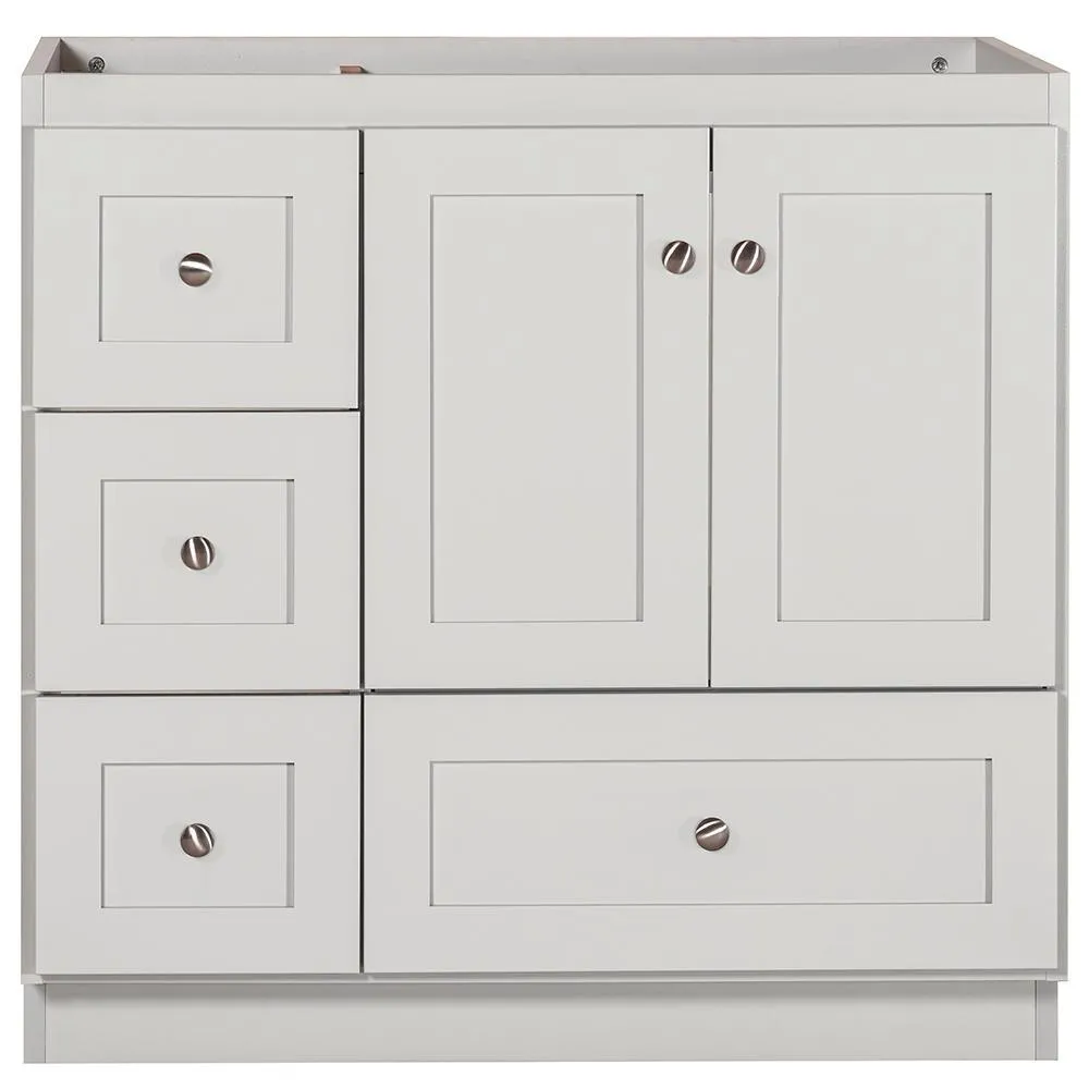 Shaker 30 in. W x 21 in. D x 34.5 in. H Vanity with Left Drawers Cabinet Only in Natural Alder, photo 10 of 13