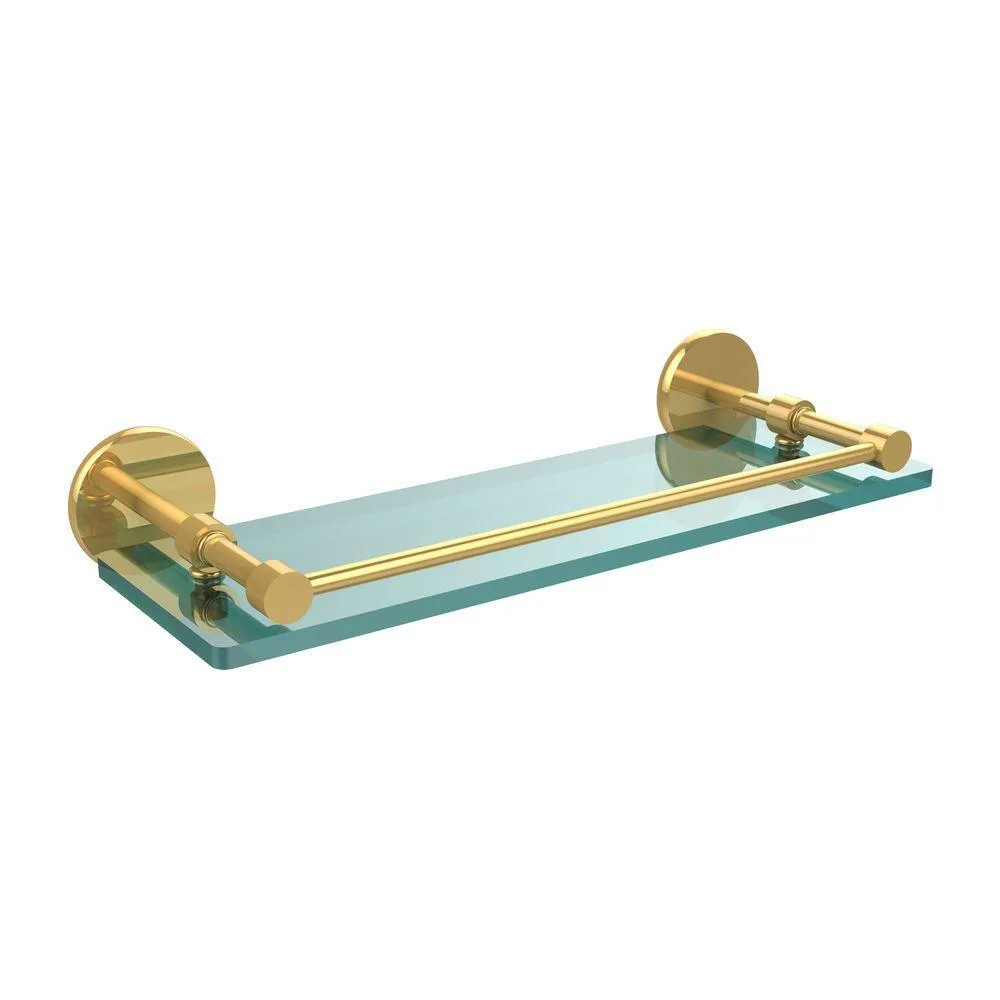Allied Brass 16 in. L x 3 in. H x 5 in. W Clear Glass Bathroom Shelf with Gallery Rail in Oil Rubbed Bronze, photo 3 of 17