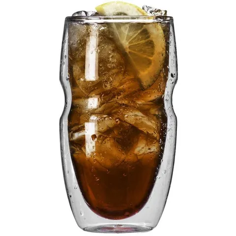 Serafino Double Wall 16 oz. Iced Tea and Coffee Insulated Drinking Glasses
