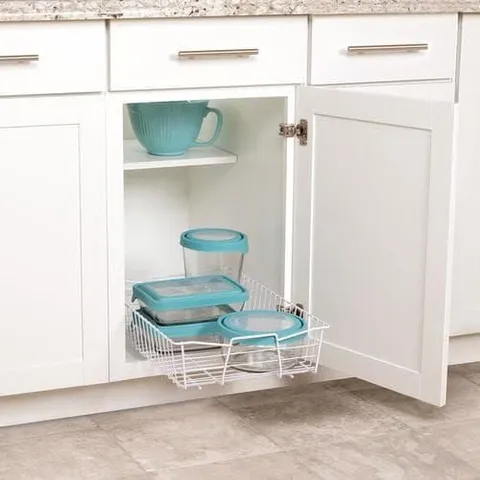 13.5 × 5.25 in 1-Tier Pull Out Metal Soft Close Baskets & Organizers