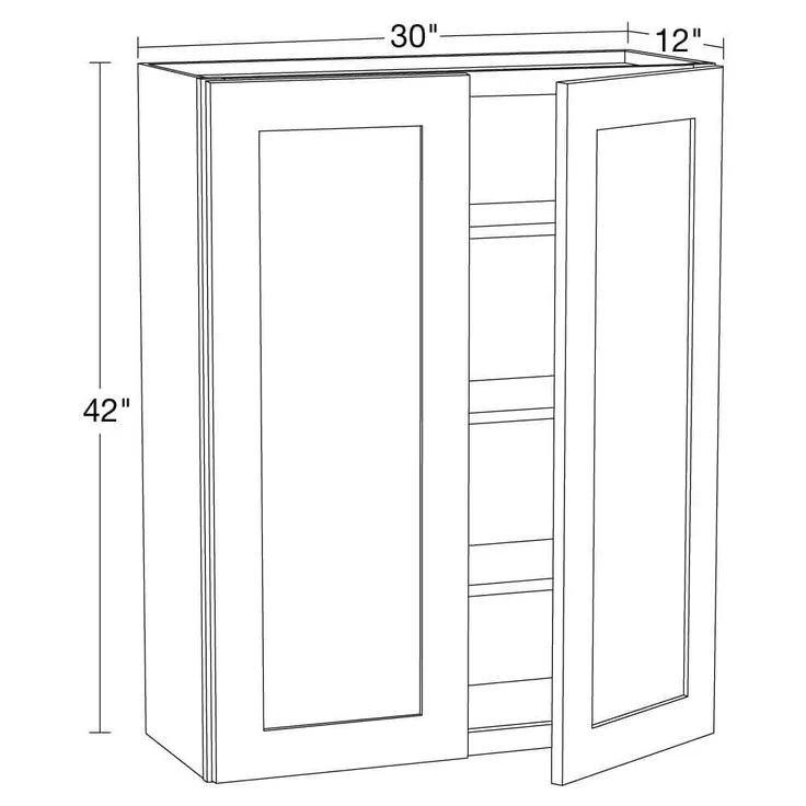 Home Decorators Collection Newport 30 in. W x 12 in. D x 42 in. H Assembled Plywood Wall Kitchen Cabinet in Mythic Blue with Soft Close, photo 2 of 5