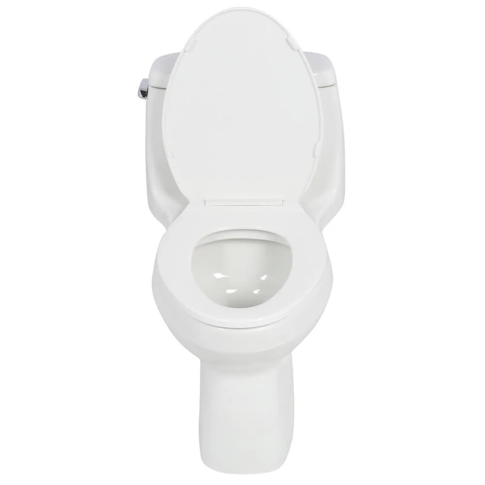 Santa Rosa Comfort Height 1-Piece 1.28 GPF Single Flush Compact Elongated Toilet with AquaPiston Flush in White, photo 12 of 21