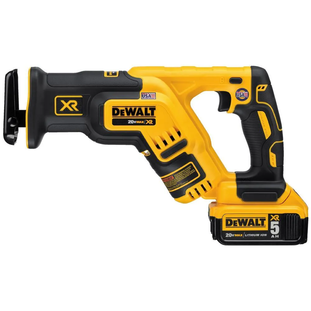 20-Volt MAX XR Lithium-Ion Cordless Brushless Compact Reciprocating Saw Kit with Battery 5Ah, Charger and Contractor Bag, photo 9 of 19