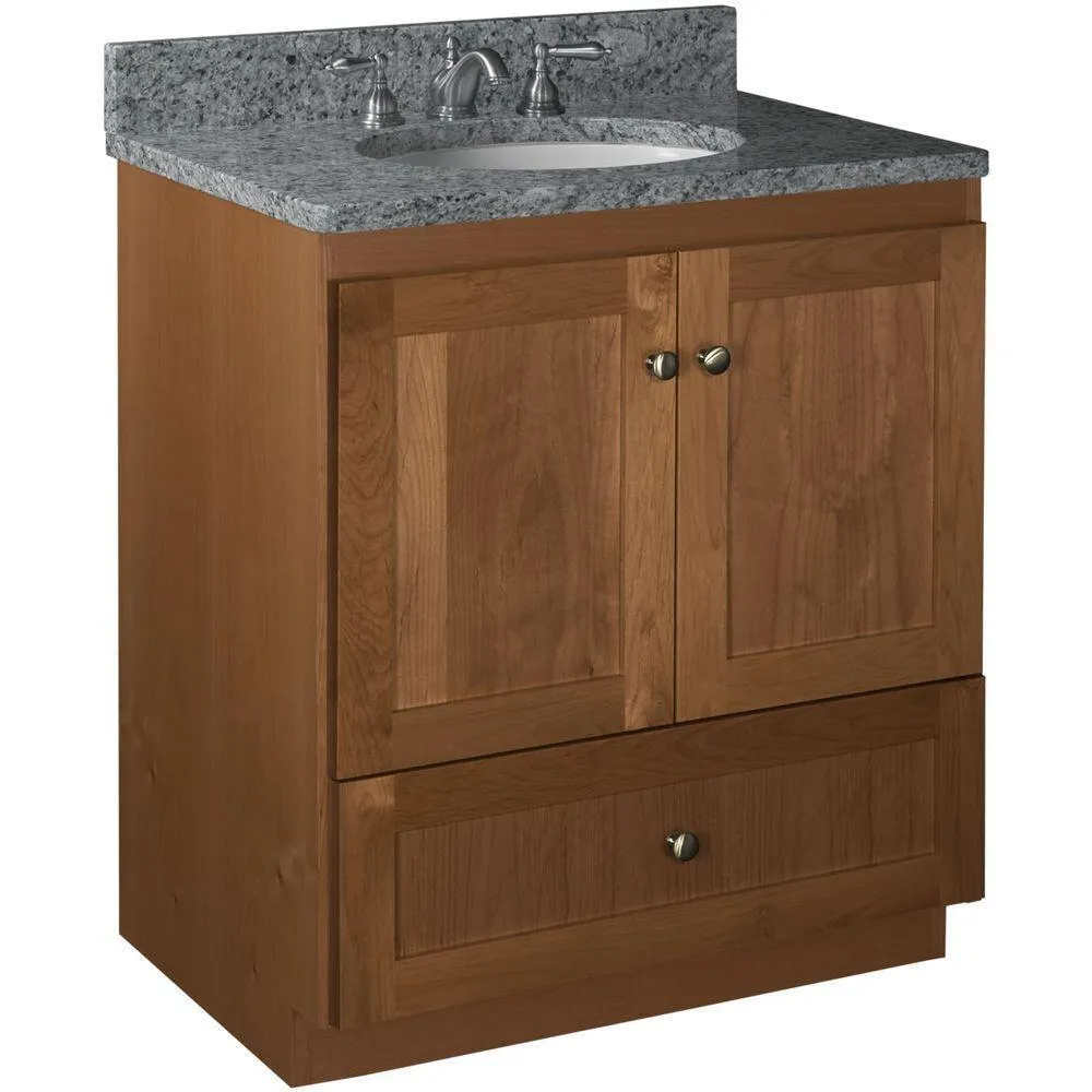 Shaker 42 in. W x 21 in. D x 34.5 in. H Vanity Cabinet Only in Natural Alder, photo 43 of 47