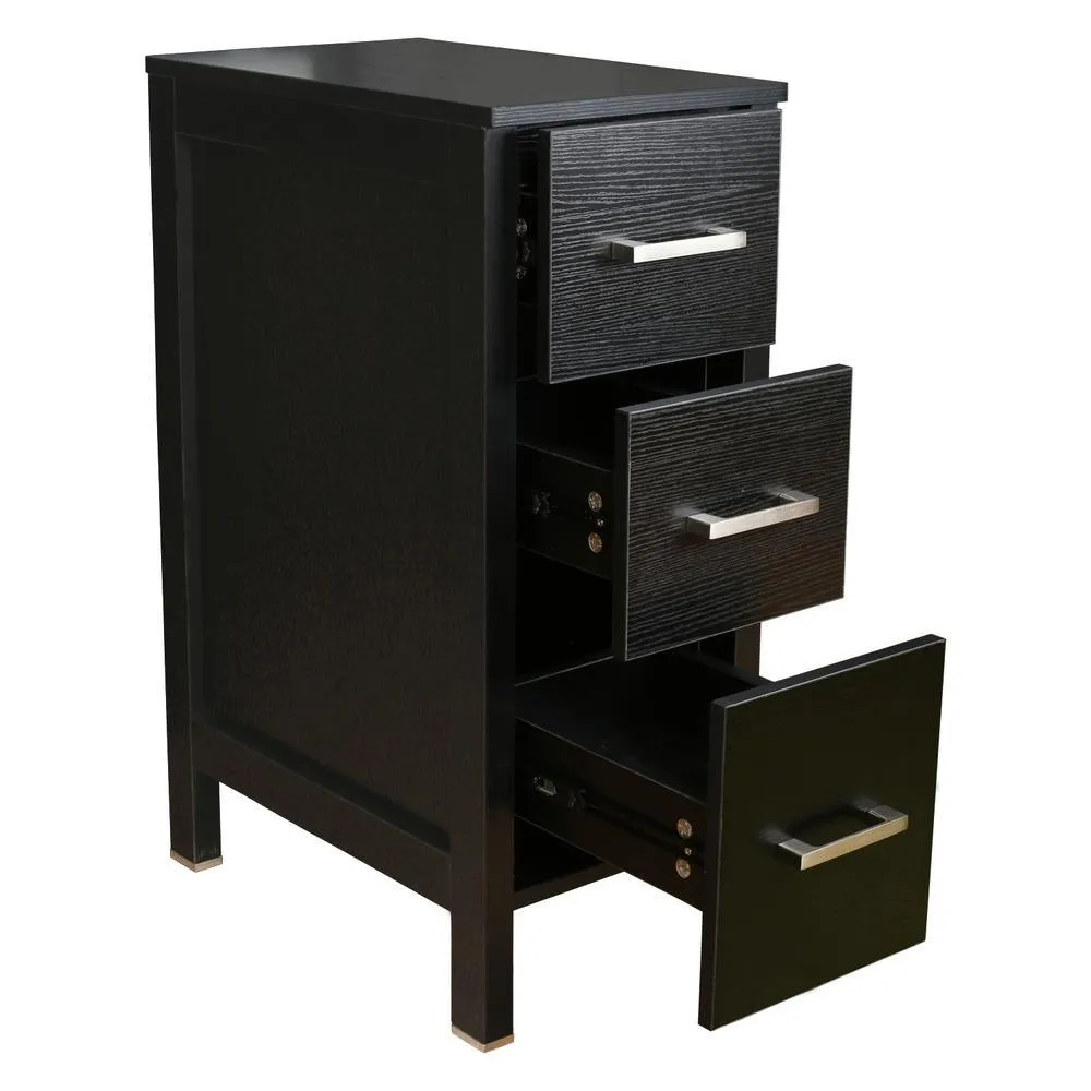 CASAINC 20 in. W x 12 in. D x 30 in. H Bathroom Vanity Cabinet Linen Cabinet with Three Drawers in Black, photo 4 of 9