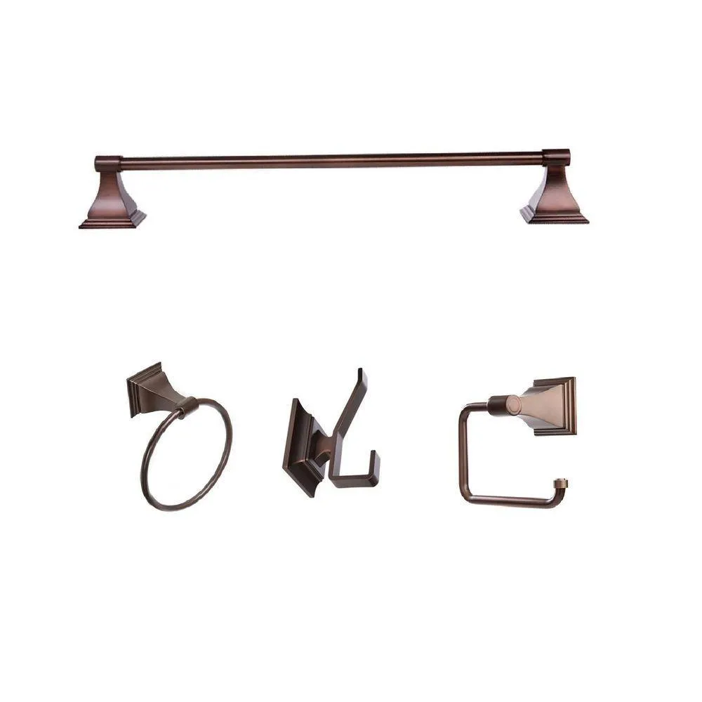 ARISTA Leonard Collection 4-Piece Bathroom Hardware Kit in Satin Nickel, photo 14 of 15