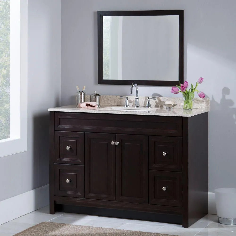 Brinkhill 48 in. W x 34 in. H x 22 in. D Bath Vanity Cabinet Only in Chocolate, photo 2 of 52