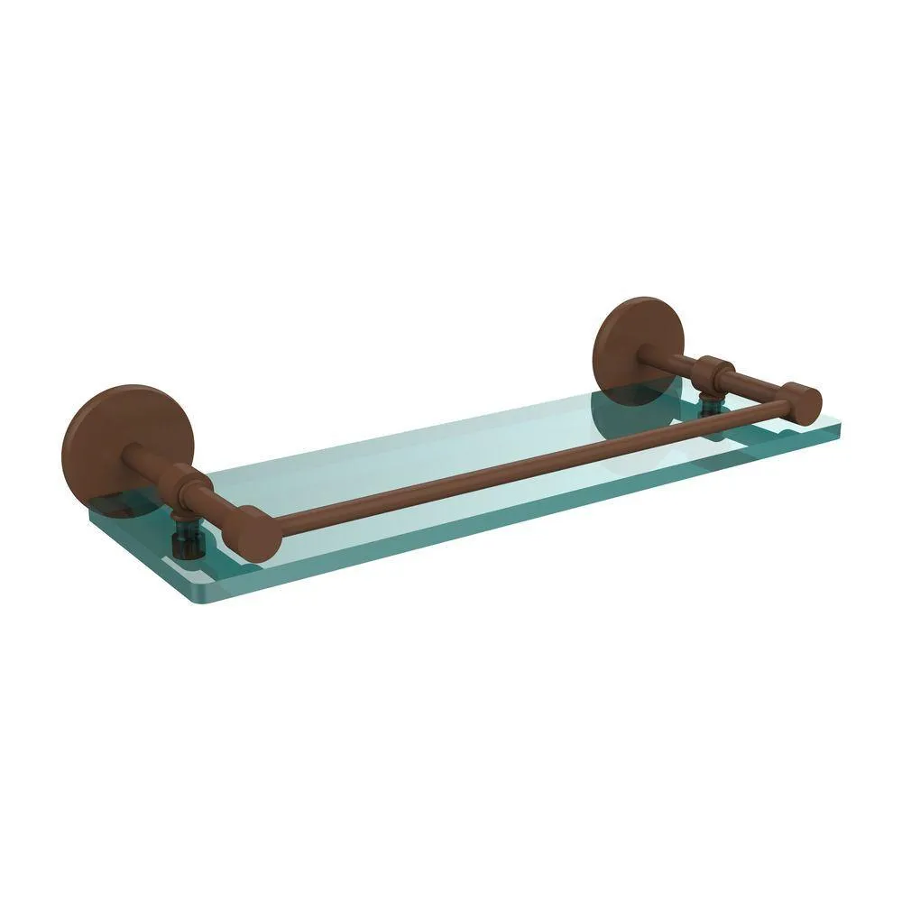 Allied Brass 16 in. L x 3 in. H x 5 in. W Clear Glass Bathroom Shelf with Gallery Rail in Oil Rubbed Bronze, photo 10 of 17