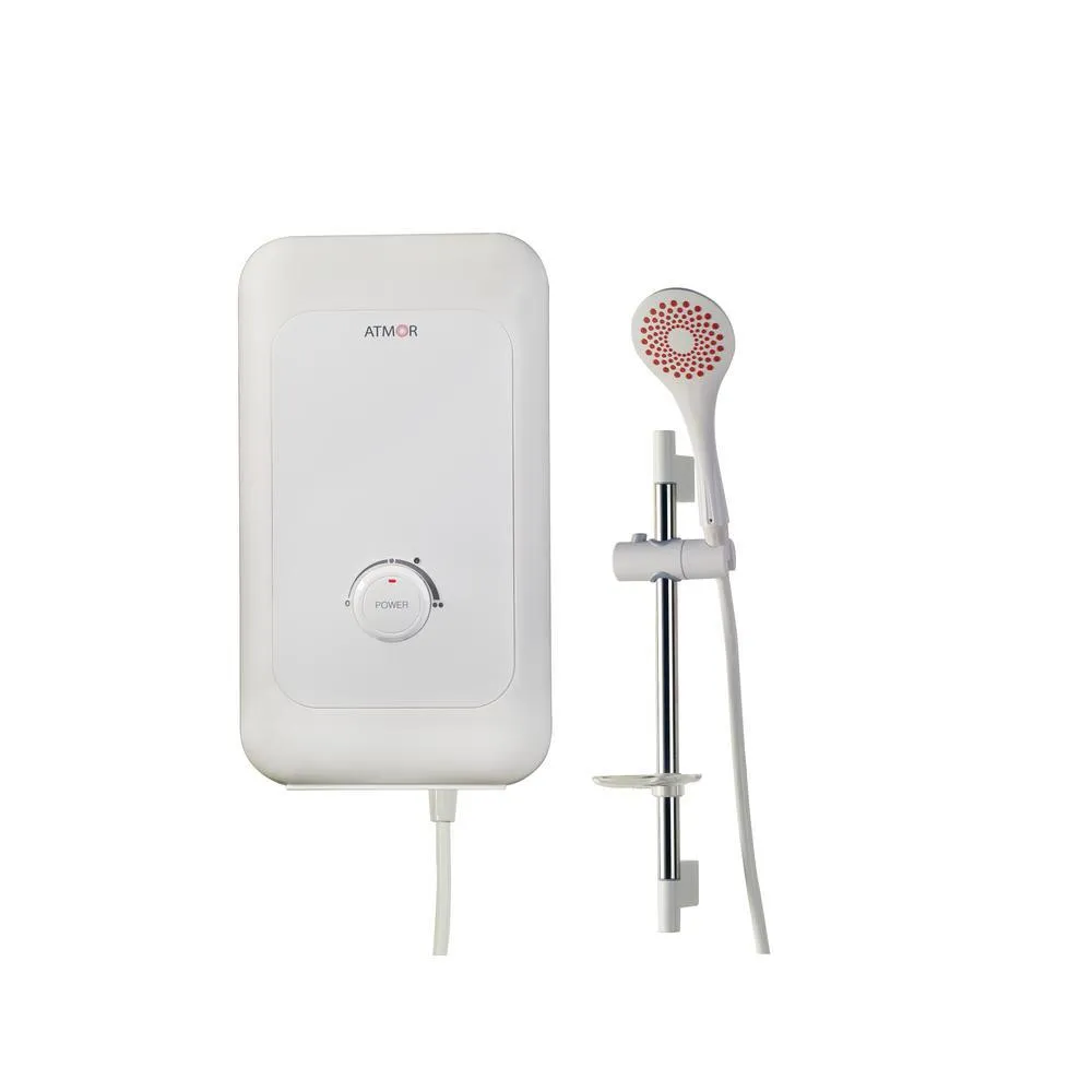 ATMOR 8,500-Watt Electric Tankless Water Heater Shower System (Incl. Water Heater, Hose, Handheld, Rise Bar, Soap Dish), photo 2 of 3